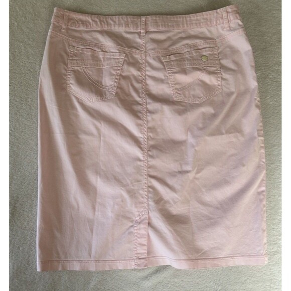 Betty Barclay Vintage Crisp Cotton Pencil Skirt Pink Size 16 Office Siren - Picture 2 of 5